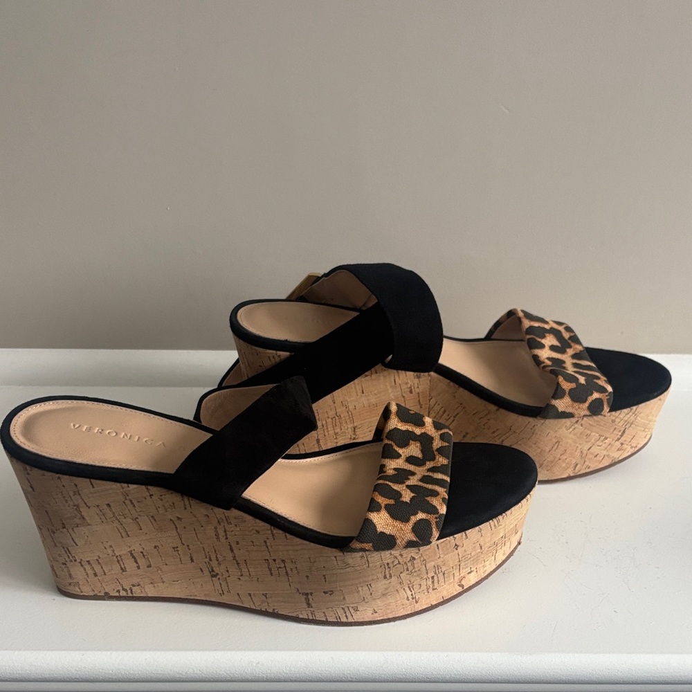 Veronica Beard Leopard Print Platform Sandals - image 3